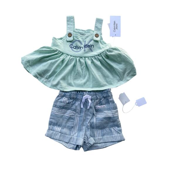 CALVIN KLEIN INFANT SIZE 12M MATCHING SHORT AND TOP SET - Picture 1 of 6